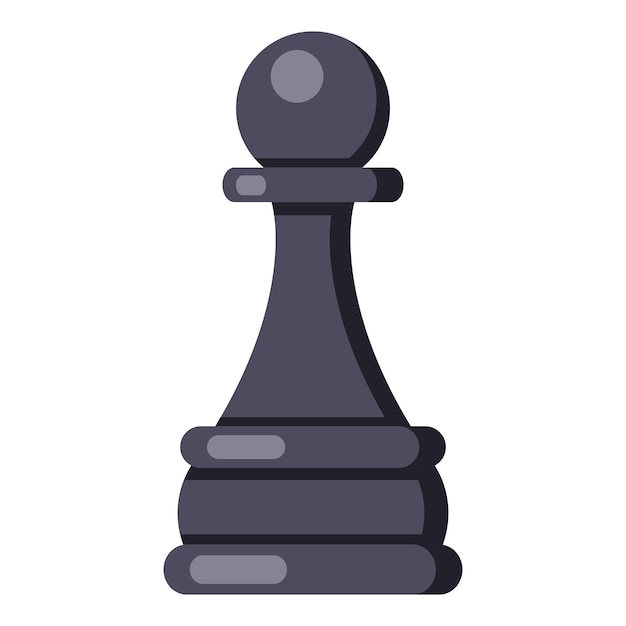 Vector Flat Chess Pawn Icon on White Background