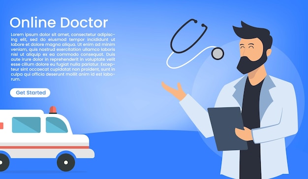 vector flat design hospital facilities web banner