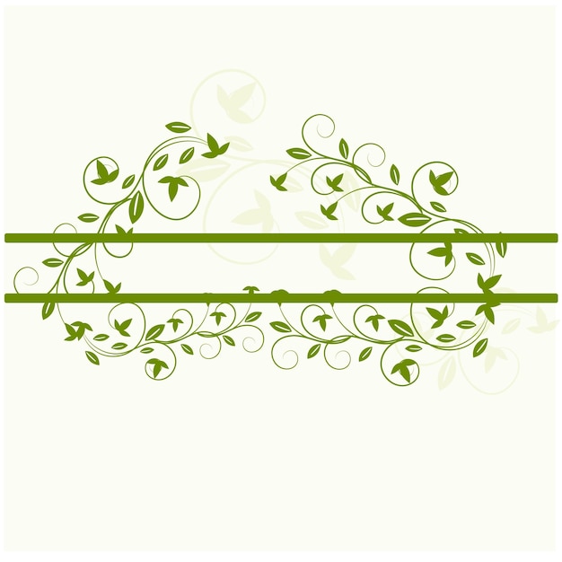 Vector vector flat design of linear leaves and flowers