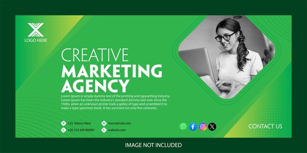 Vector flat design Marketing agency sale banner