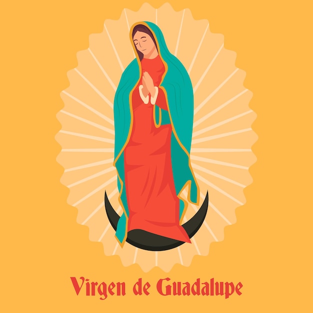 vector flat design Virgen de Guadalupe illustration