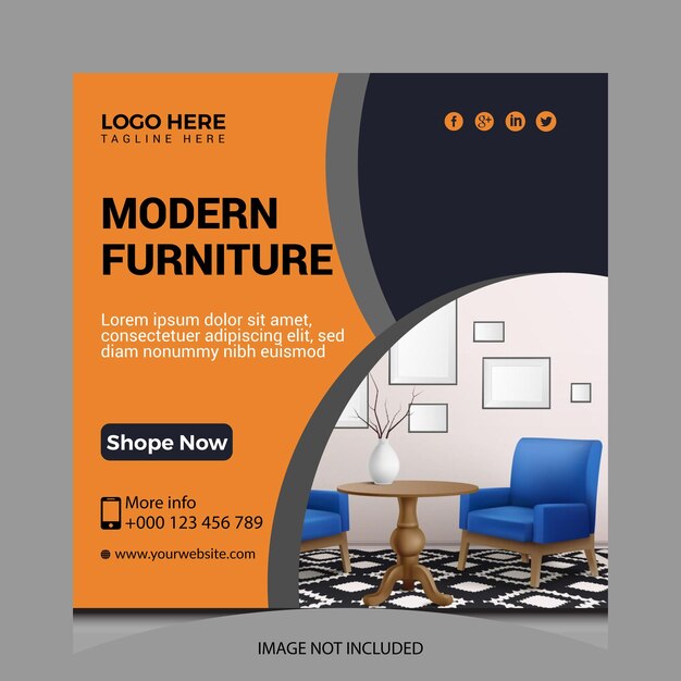 Vector vector flat furniture square post template