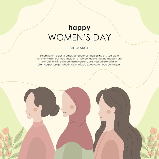 vector flat happy womens day background