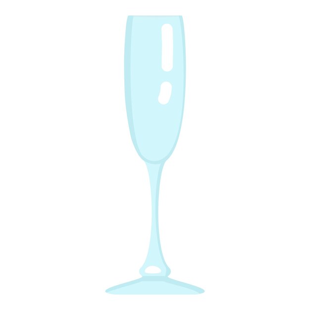 Vector Flat Icon Empty Champagne Glass