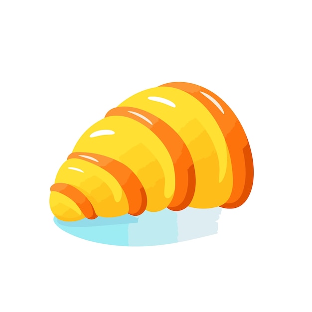 Vector flat icon of an orange croissant on a white background vector flat icon