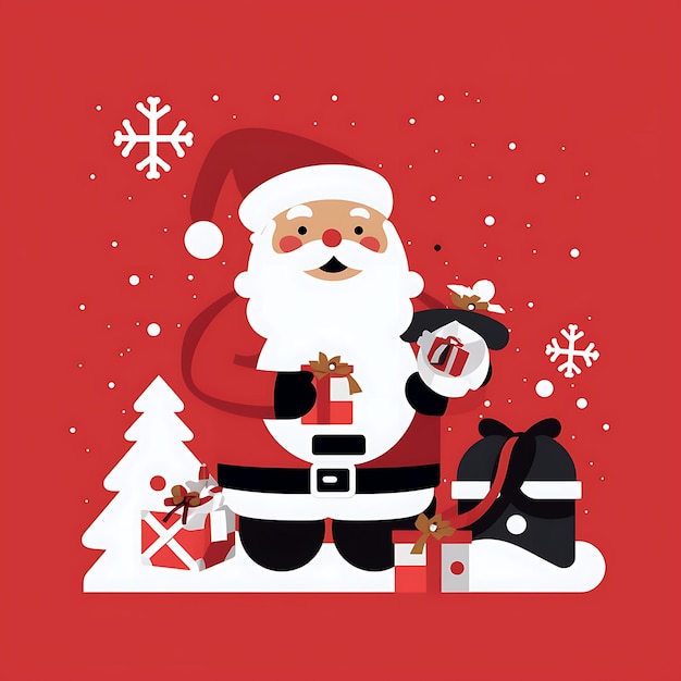 Vector flat illustration Santa Claus Christmas 2023