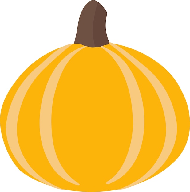 Vector flat illustration of a yellow pumpkin