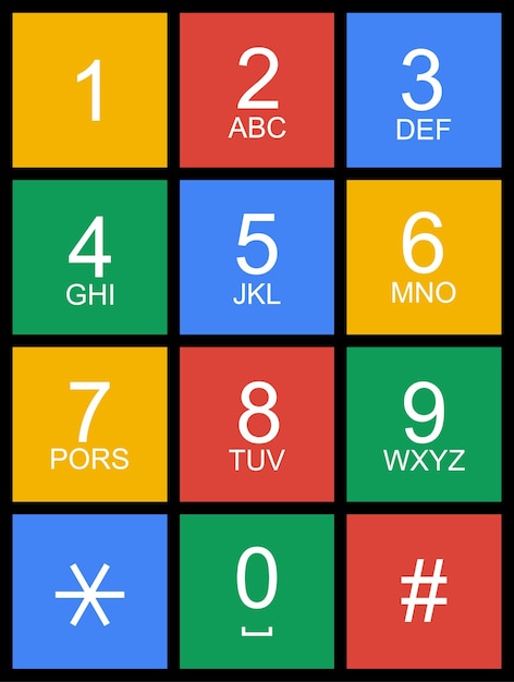 Vector flat keypad for phone