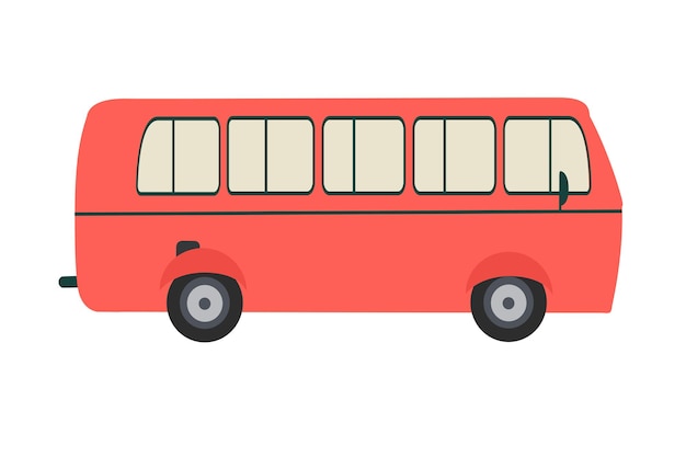 Vector flat public bus design City Bus Vector Illustration In Modern Flat Style