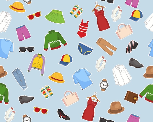 Vector flat seamless texture pattern Clothes.