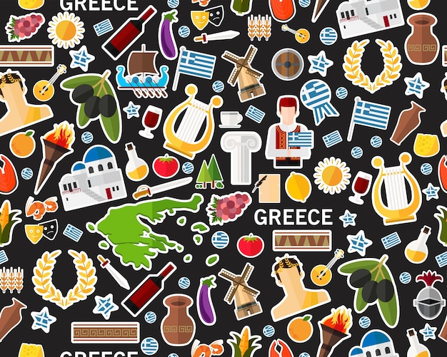 Vector flat seamless texture pattern greece