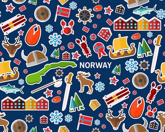 Vector flat seamless texture pattern norway