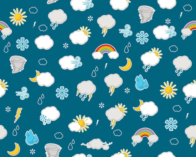 Vector flat seamless texture pattern Weather report