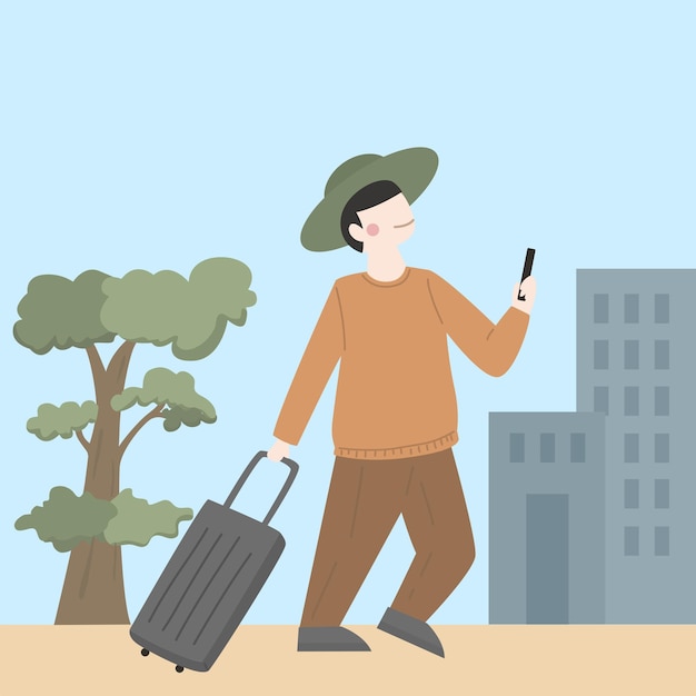 Vector flat style travel illustration