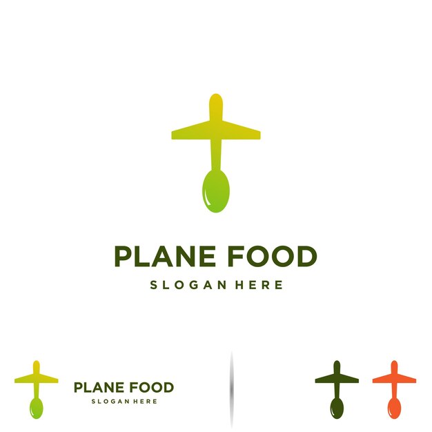 vector flight with spoon logo design modern airport food logo design simple