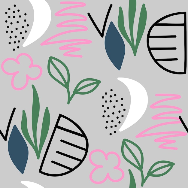 Vector floral abstract seamless pattern