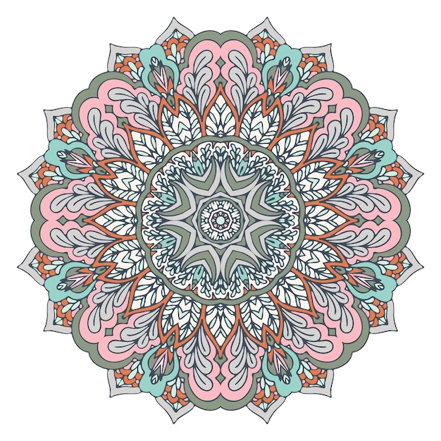 Vector floral art lacy mandala Ethnic design with doodle ornament Arabesque medallion vector