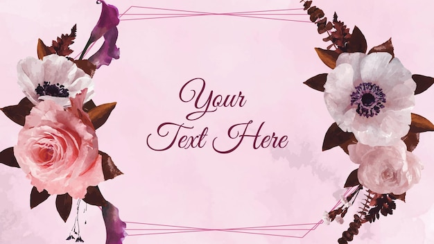 Vector floral botanical banner background cute blossoming flowers