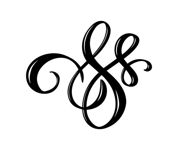 Vector vector floral calligraphy element flourish hand drawn divider for page decoration and frame