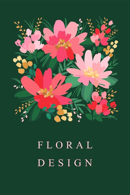 Vector floral design Template for card poster flyer cover home decor and other