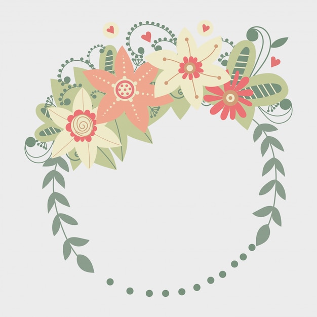 vector floral frame with flowers 