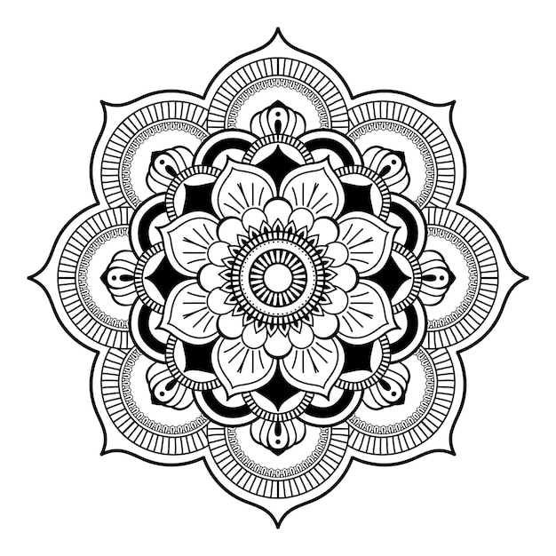 Vector floral mandala background for coloring page