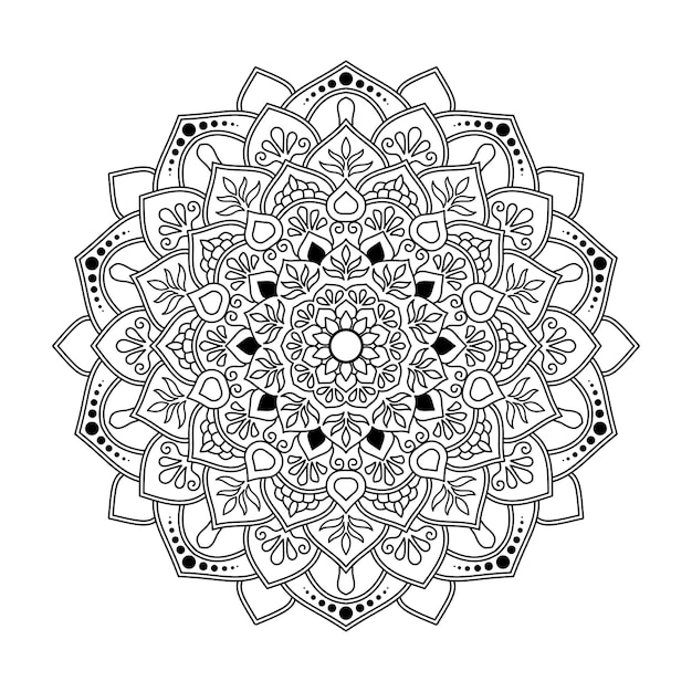 Vector floral mandala background for coloring page