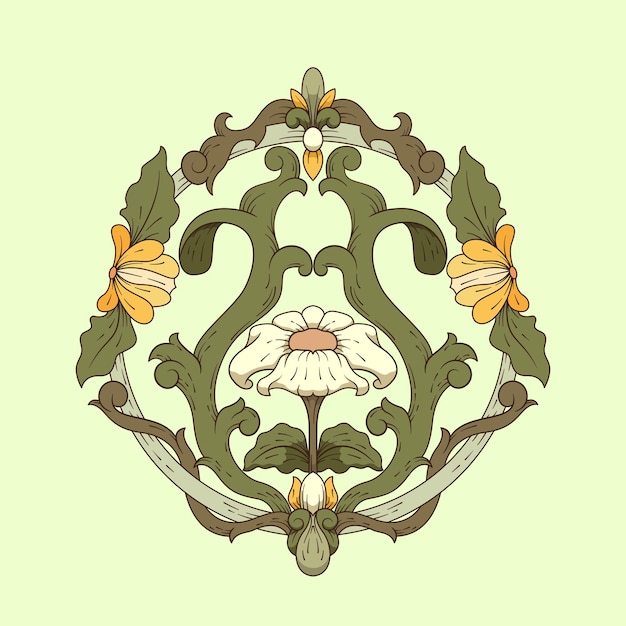 Vector vector floral ornament art nouveau style