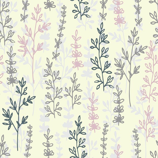 Vector floral seamless pattern and backdrop Elegant plant background