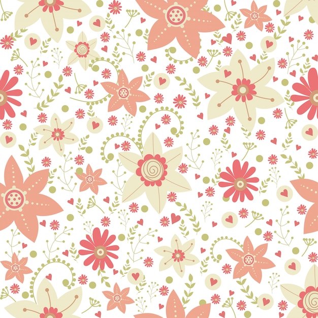 Vector floral seamless pattern wallpaper