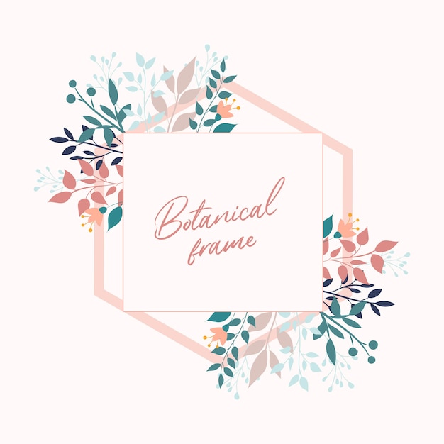 Vector flower background. Floral frame