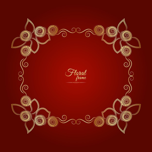 Vector vector flower decorative gold frames and luxury floral frame