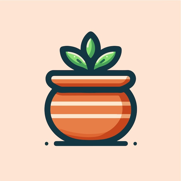 Vector vector flower pot with a simple and minimalist design