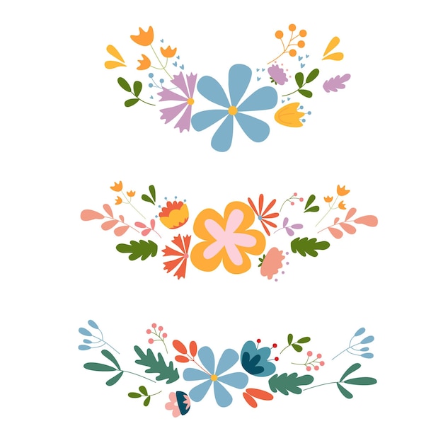 Vector flower spring wreath rustic