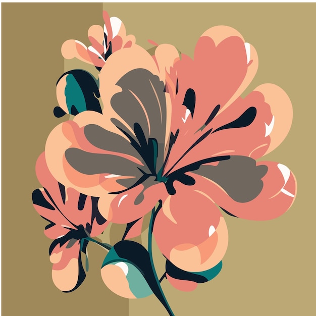 Vector flowers pastel colors floral shapes