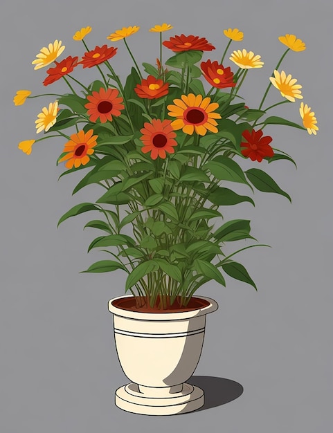 Vector flowers in pot collection