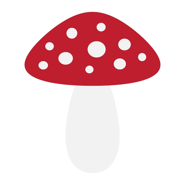 Vector fly agaric mushroom isolated on white background