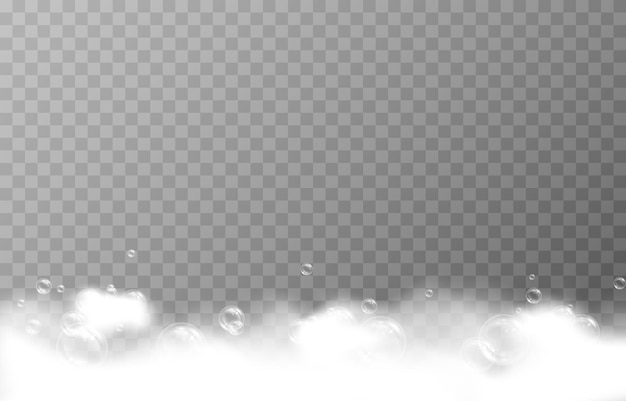 Vector foam with bubbles on an isolated transparent background Foam bubbles png Detergent png