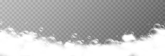 Vector foam with bubbles on an isolated transparent background Foam bubbles png Detergent png