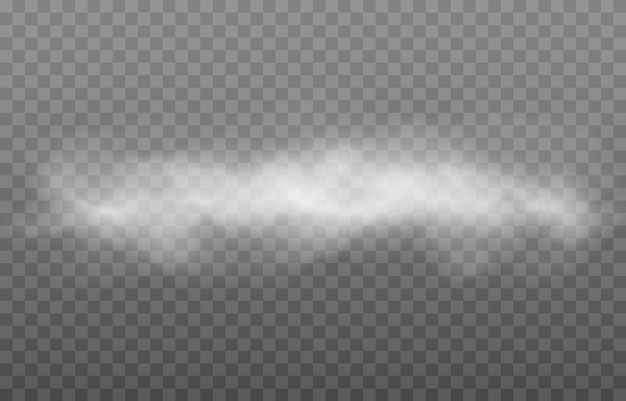 Vector fog or smoke on isolated transparent background. Smoke, fog or cloud png. White smoke png.