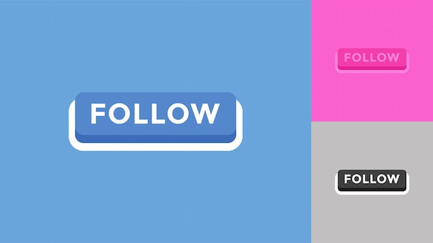 Vector of Follow Button Perfect for poster element video element additional element etc