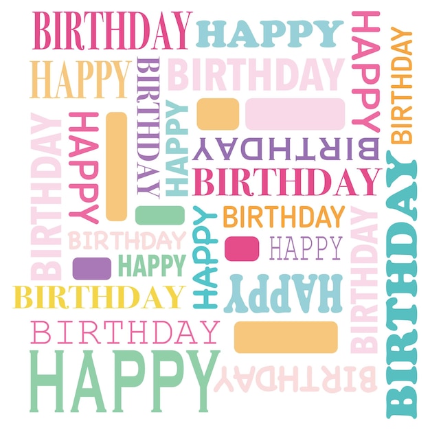 vector font birthday card.