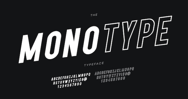 Vector font set modern typography for infographics