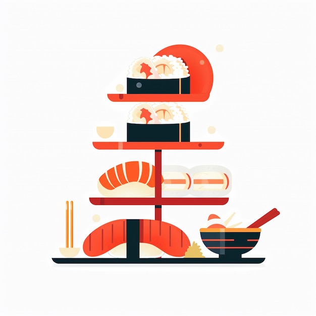 Vector vector food chinese illustration asian restaurant design isolated dinner symbol icon mea