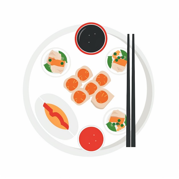 Vector vector food chinese illustration asian restaurant design isolated dinner symbol icon meal