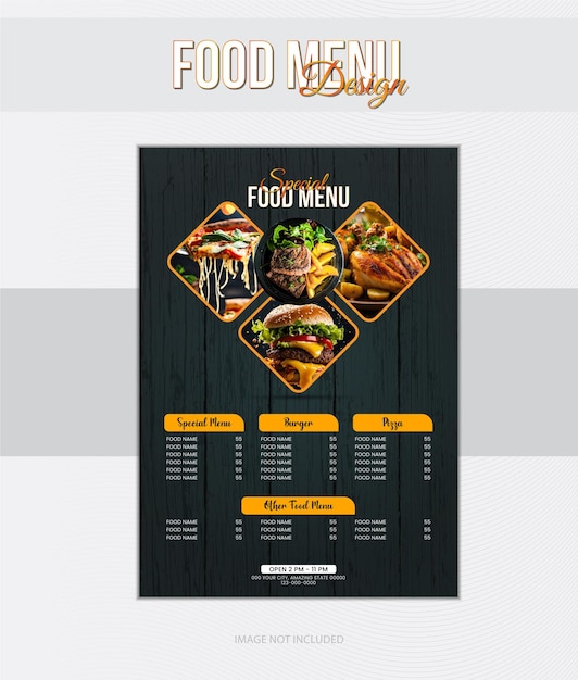 Vector food menu a restaurant design template