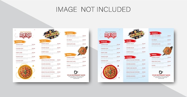 Vector food menu template design concept