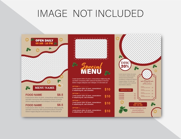 Vector food menu template design concept