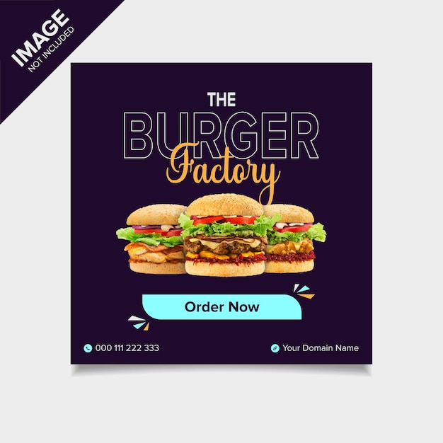 Vector food promotional banner for social media