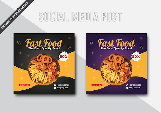 Vector food social media post template special restaurant and menu design